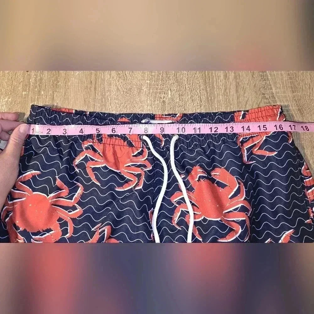 NWOT Trunks Wavy Crab Sano Swim Shorts Swim Trunks Pool Beach Vacation Men's L